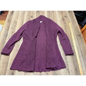 Studio Works Sweater, Women's Size Large, Purple, Open Cardigan, Knit